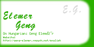 elemer geng business card